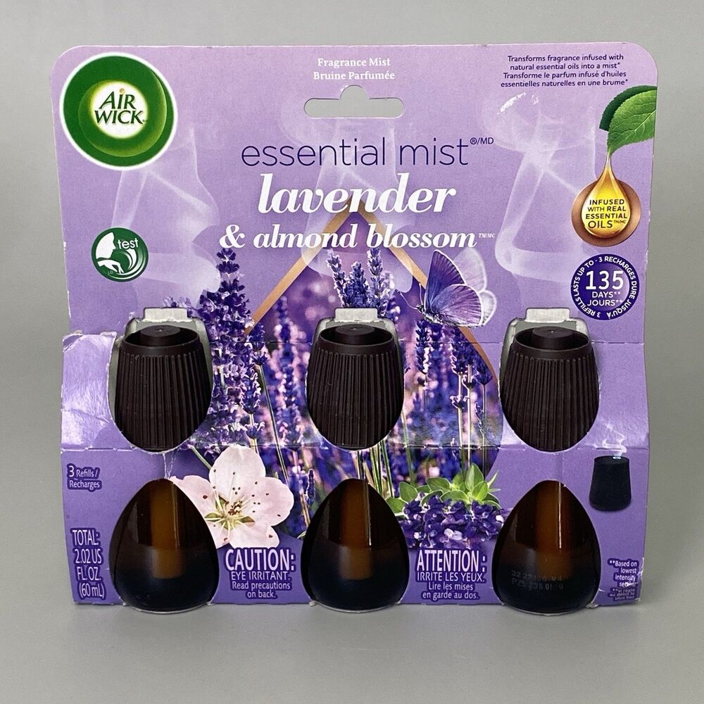 Air Wick Essential Mist Lavender Almond Blossom 3 Refills 2.02 oz Essential Oils